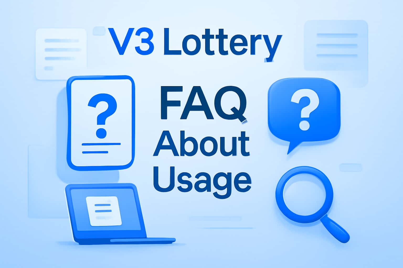 An informative scene depicting the FAQ About V3 Lottery Usage.