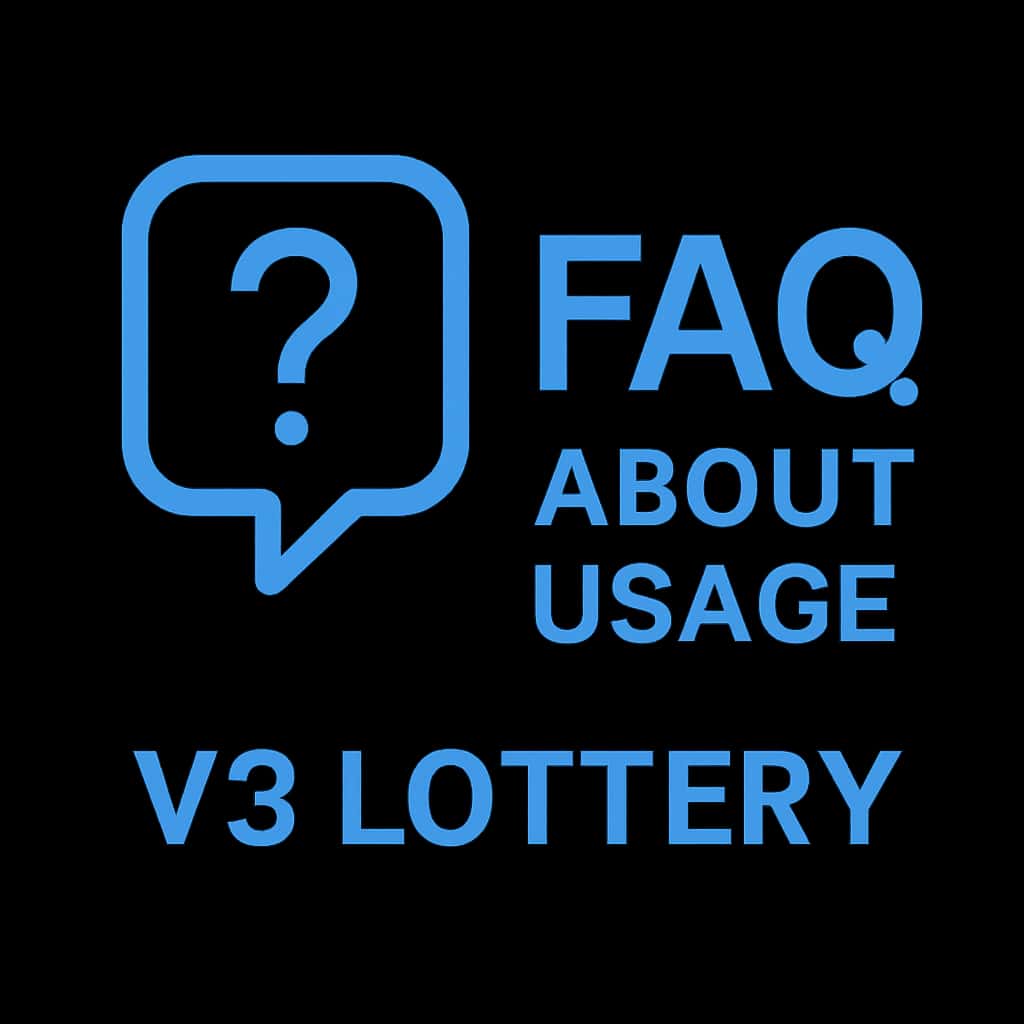 A simple badge representing the FAQ About V3 Lottery Usage.