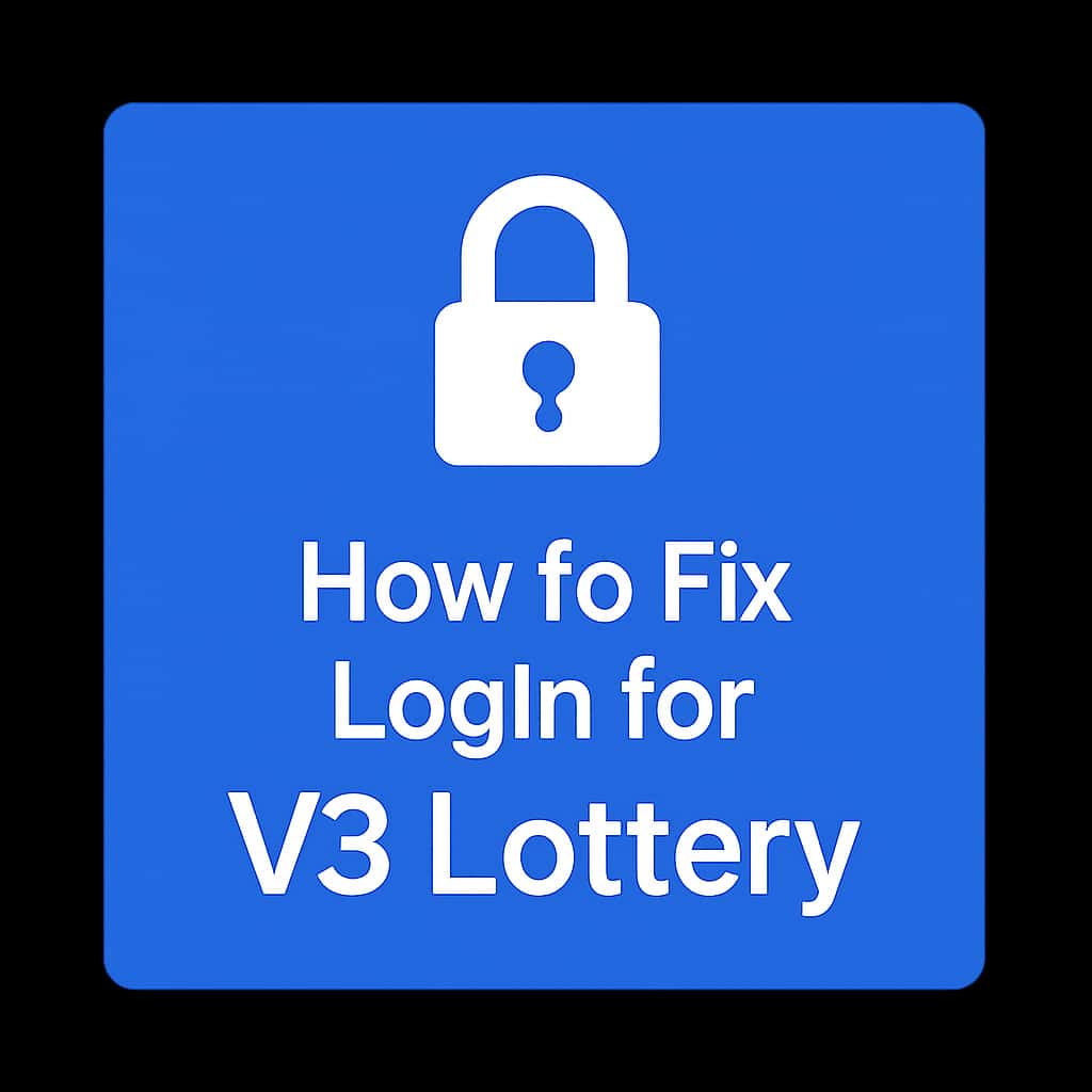 A professional badge indicating V3 Lottery login support.