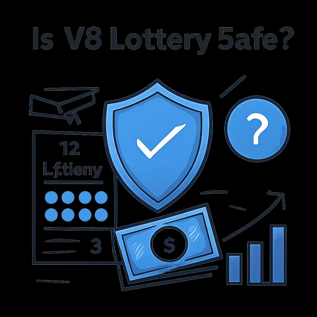 An educational illustration outlining the safety features of V3 Lottery.