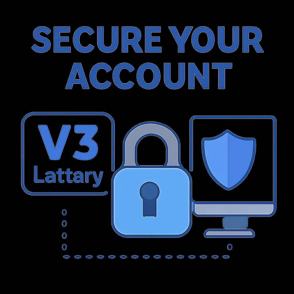 An educational diagram on securing your V3 Lottery account.