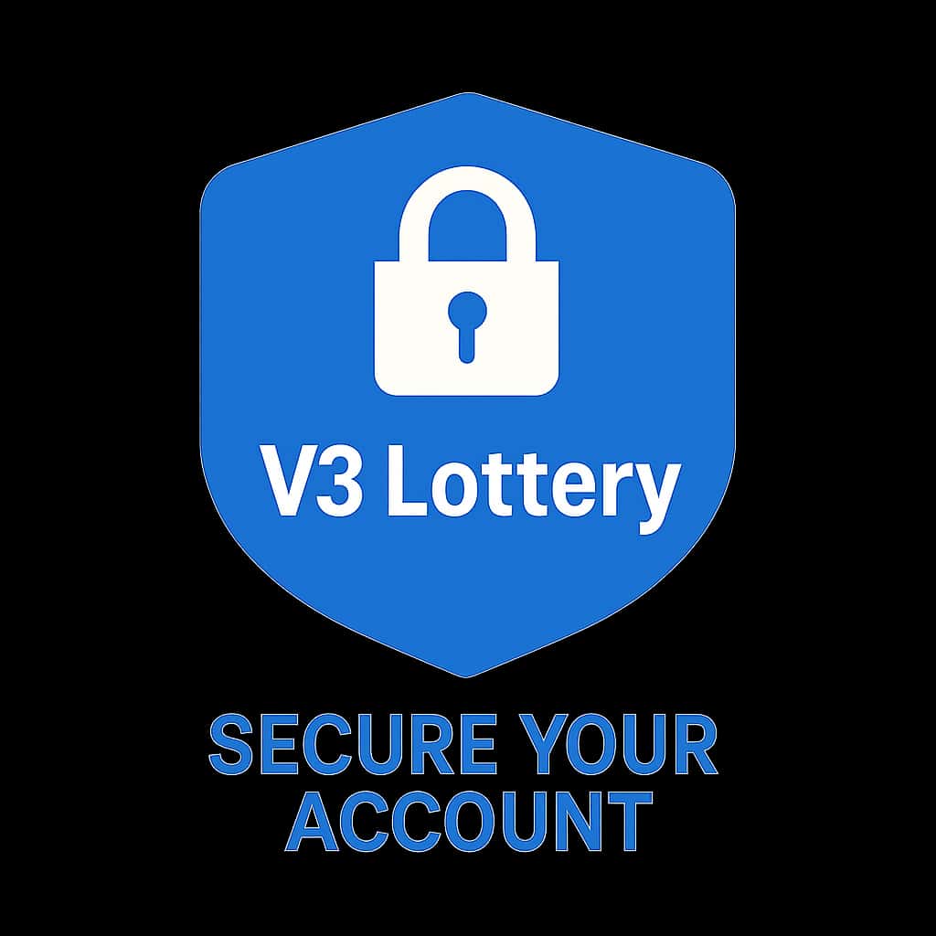 An icon representing V3 Lottery account security guidelines.