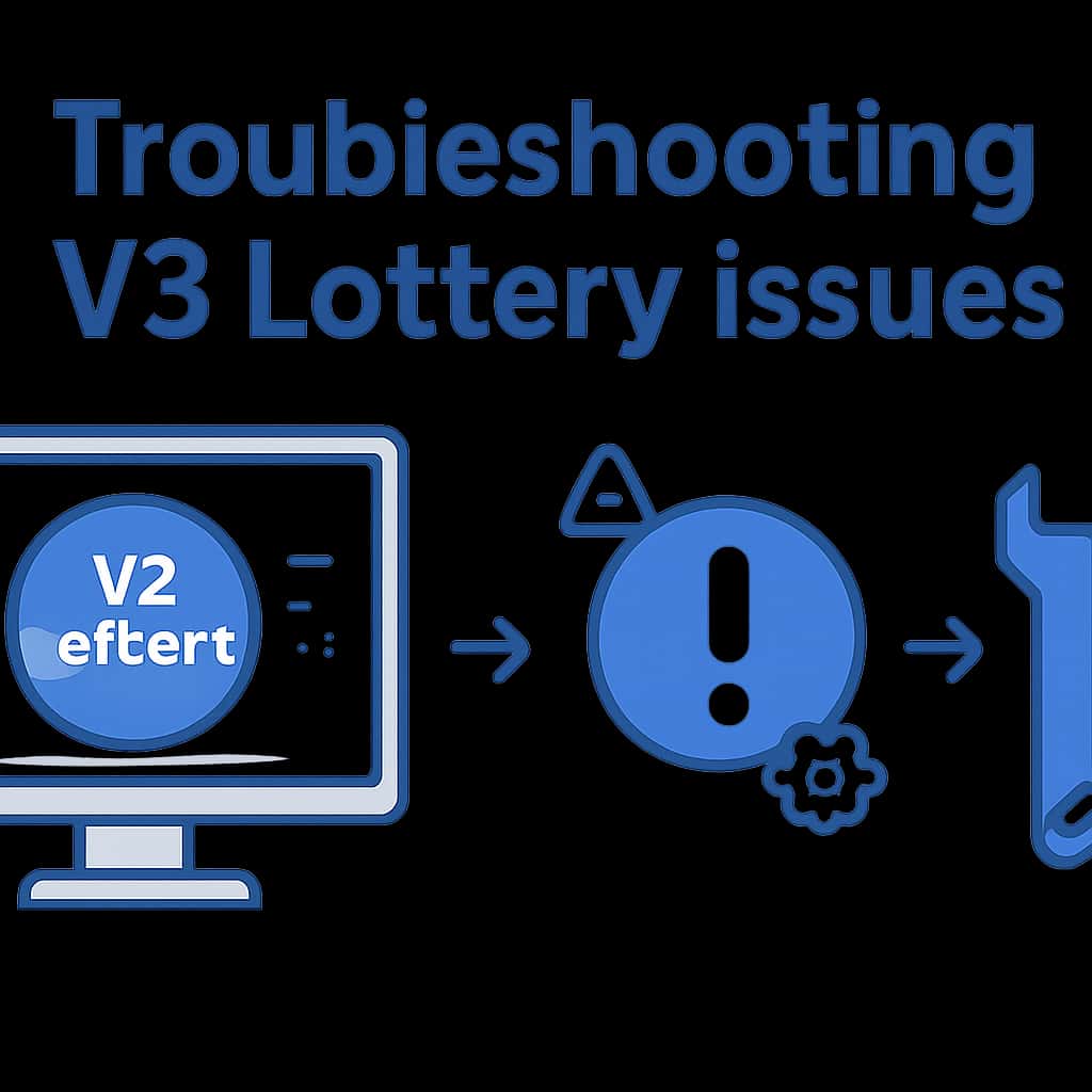 An educational illustration of common troubleshooting issues faced by V3 Lottery users.