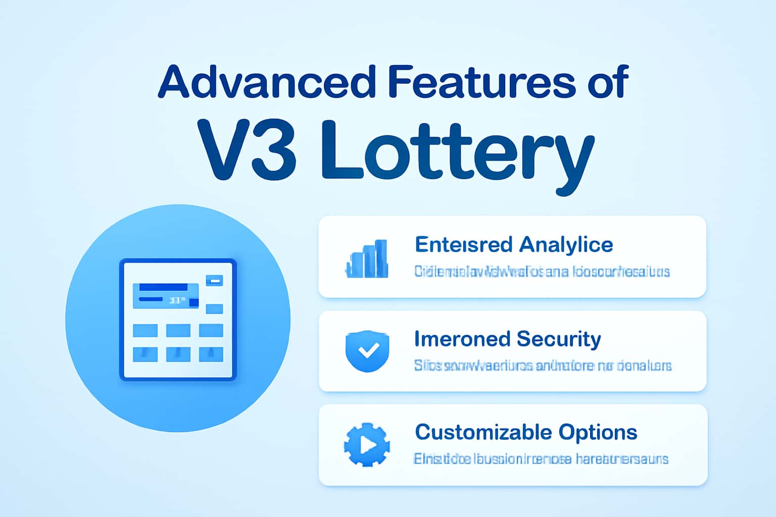 A futuristic design depicting advanced features related to V3 Lottery.