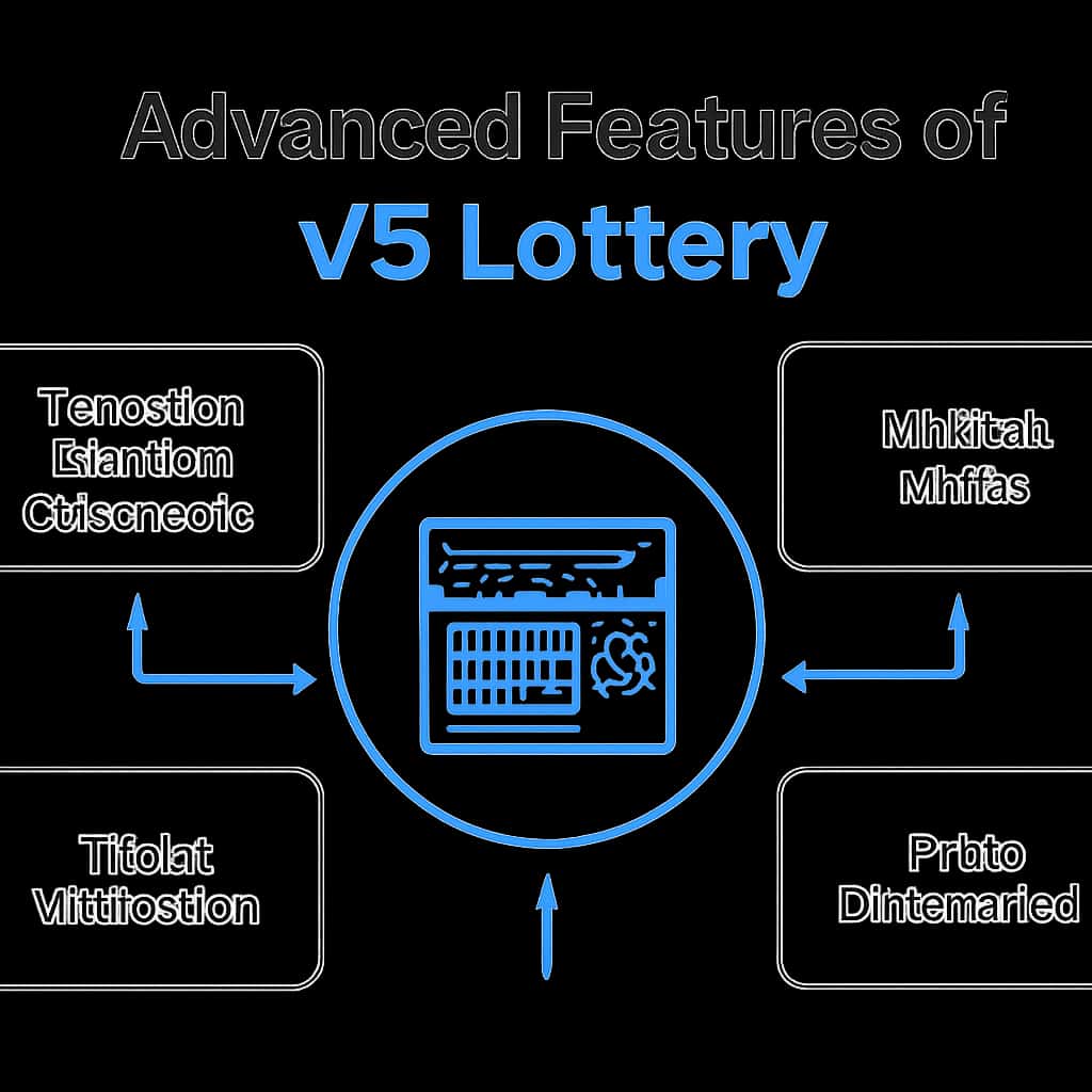 Illustration detailing the advanced features of V3 Lottery.