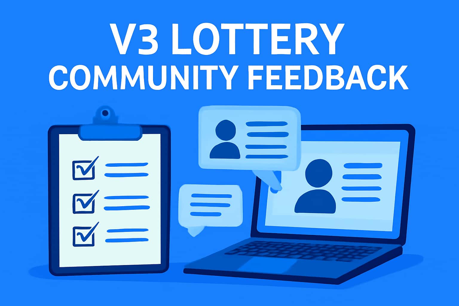 An informational graphic about V3 Lottery Community Feedback.