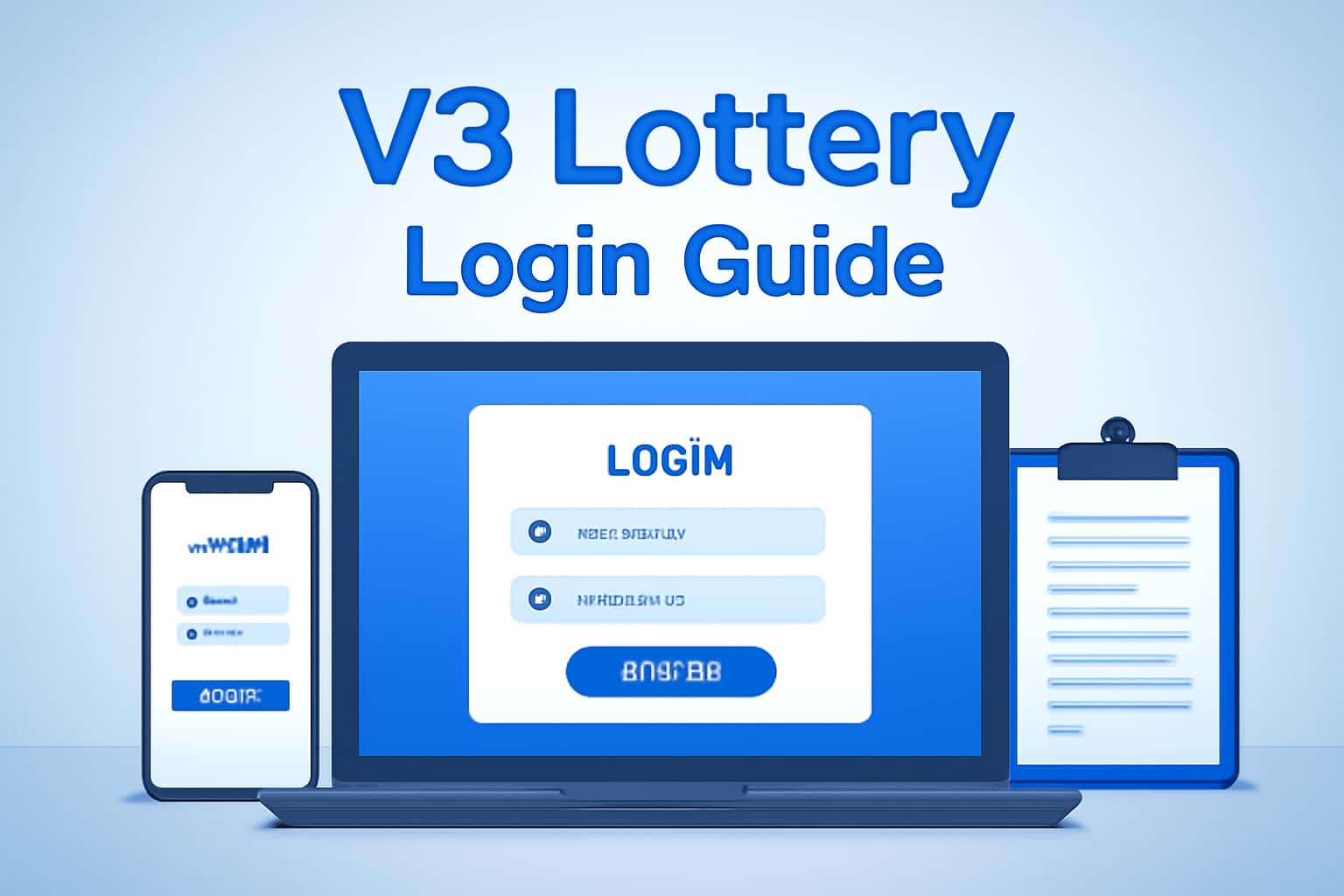 An informational scene illustrating the V3 Lottery Login Guide.