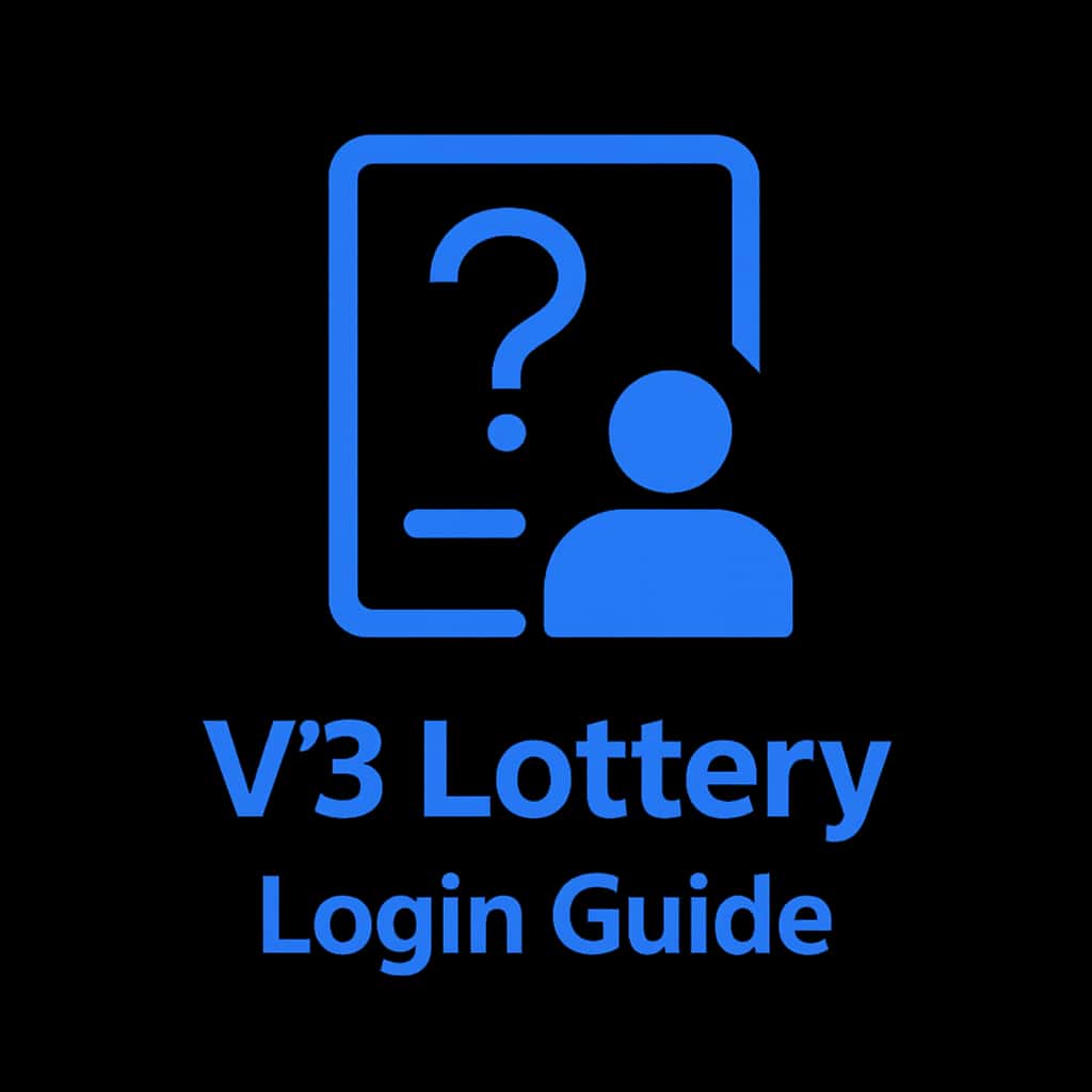 A badge representing the V3 Lottery Login Guide.