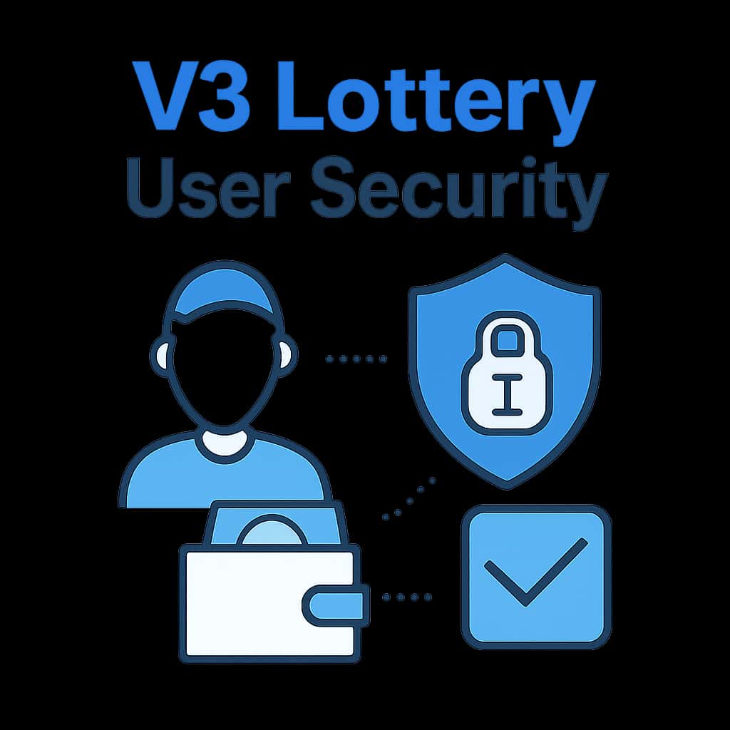 A diagram illustrating aspects of V3 Lottery User Security.